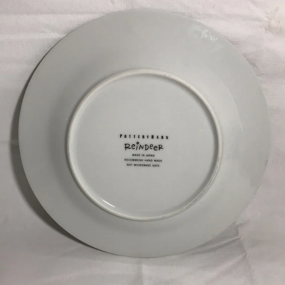 Pottery Barn Retired Reindeer Comet Luncheon Salad Dessert Plate 8 1/2”